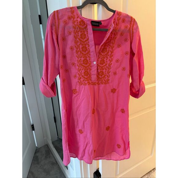 NWOT Madison Mathews embroidered kaftan , XS $189 F43 - Picture 2 of 7